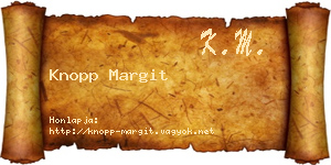 Knopp Margit névjegykártya
